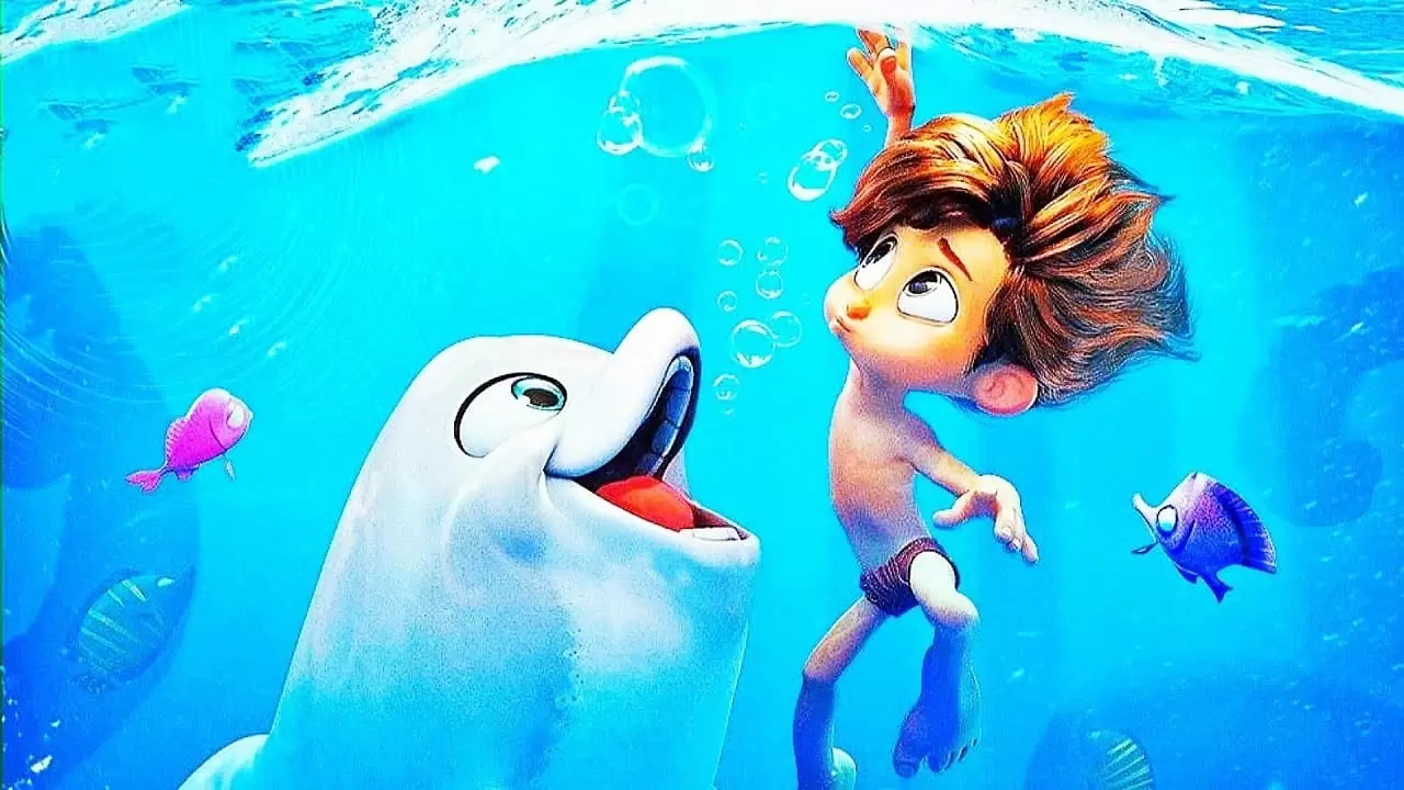 Dolphin Boy Backdrop