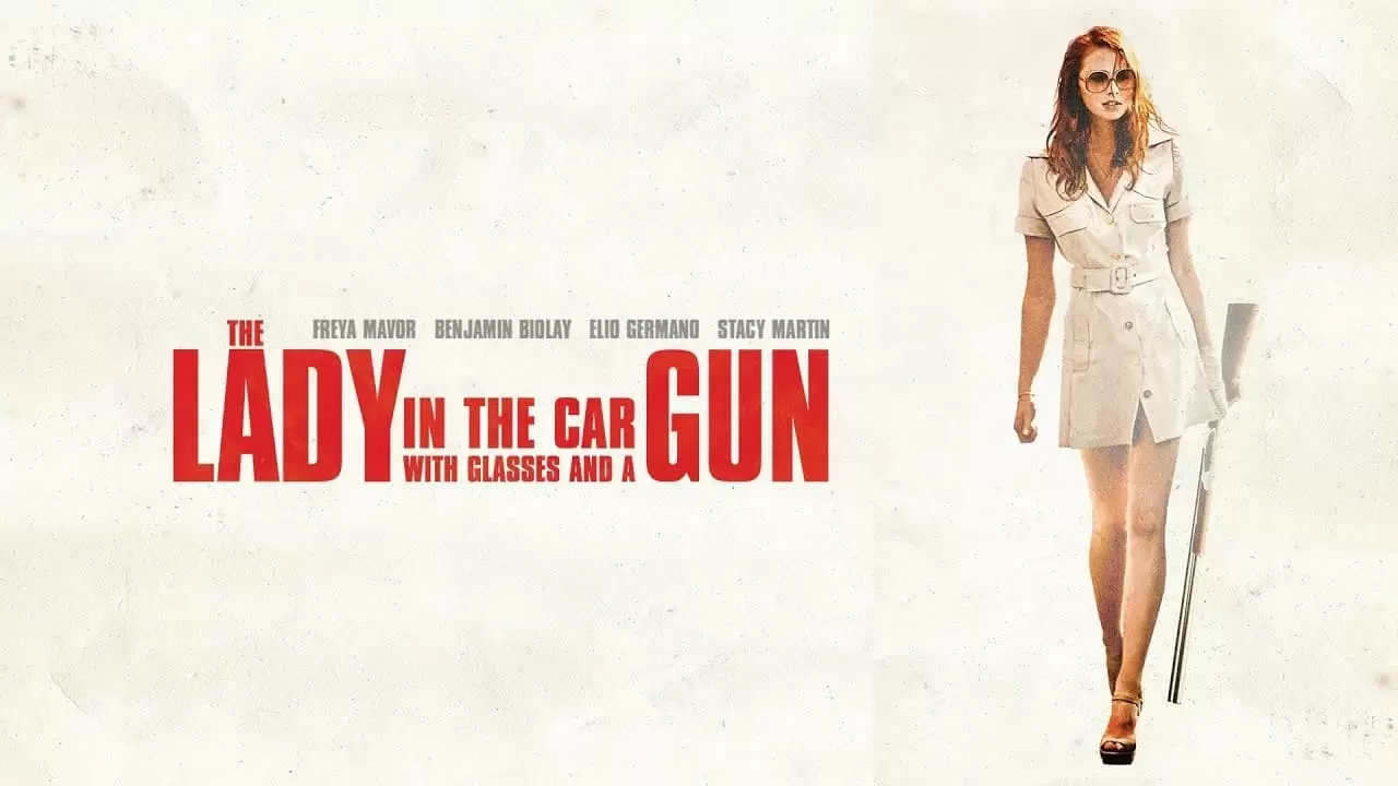 The Lady in the Car with Glasses and a Gun Backdrop
